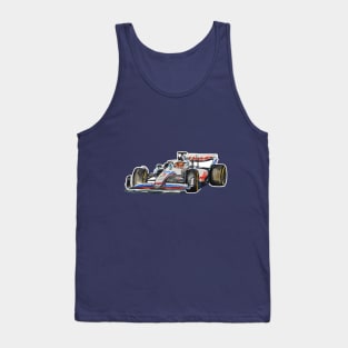 Racing Car in watercolours pattern illustration, Formula 1 watercolours Tank Top